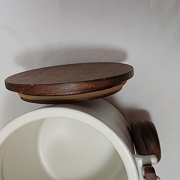 Hearth & Hand with magnolia stoneware wood coffee tea canister spoon counter - Picture 7 of 12